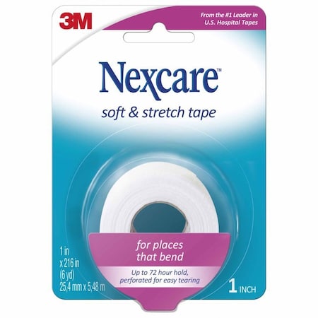 Nexcare Soft And Stretch Perforated Medical Tape White 1 Inch X 6 Yard Fabric NonSterile, 24PK 751